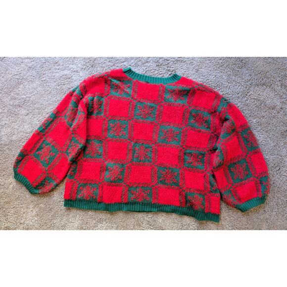 Ugly Christmas Sweater3X Embellished French Bulldog Glasses Purse Red Green GLTR - Picture 3 of 10